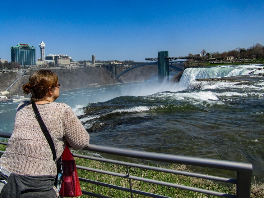 Overlooking the American Falls at Luna Island, Niagara Falls free viewing points.