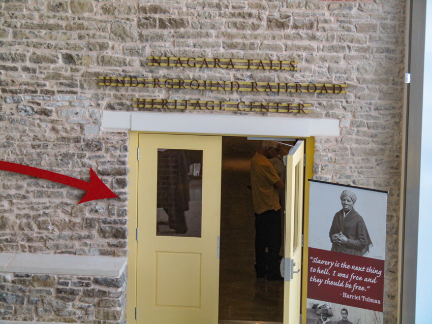 Entrance to Niagara Falls Underground Railroad Heritage Center.