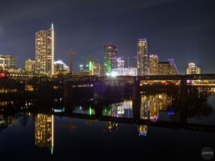 Beautiful Austin skyline at night, for your weekend in Austin.