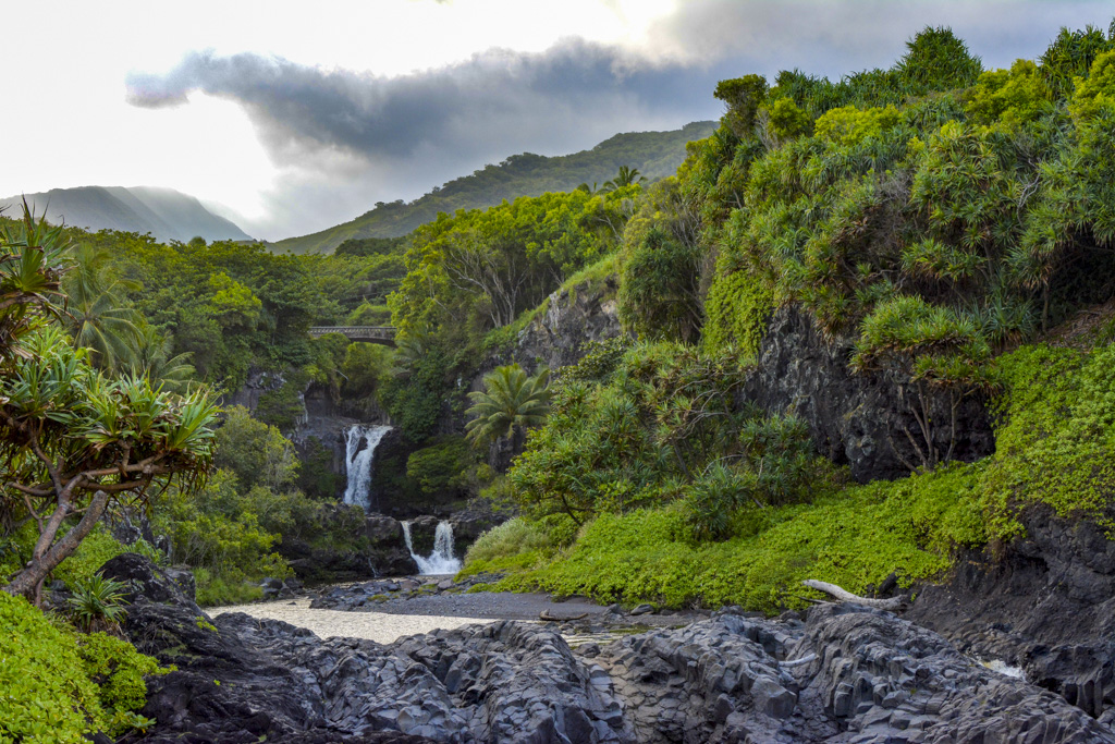 Waterfalls along the road to Hana, part of our 5 day Maui itinerary.