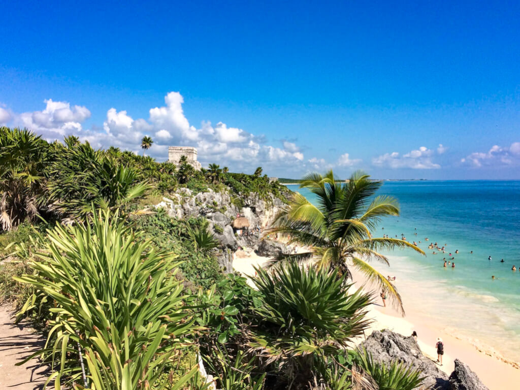 The beach at Tulum, a stop on your Yucatan itinerary.